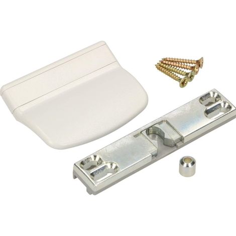 Kotarbau – Loqueteau de porte de balcon – Résistant aux intempéries – Poignée en plastique et loquet en métal – Installation facile pour PVC et aluminium