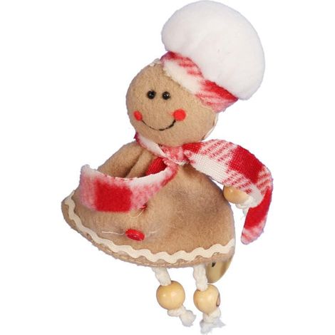 Weihnachtsanhänger PAN Lebkuchenform aus Stoff, 14 cm, braun (1/2)