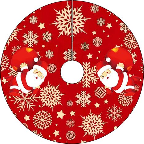 Arbre De Noël - Jupe Pour Arbre De Noël En Peluche Douce - Motif Neigeux - Diamètre 60 Cm - Pour Décoration Intérieure (1/5)