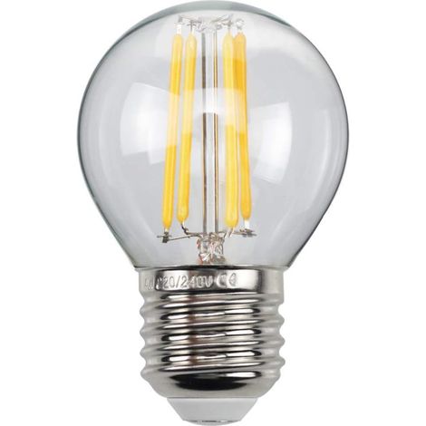 ZOLGINAH Ampoule globe E27 4W LED vintage blanc chaud 2700K 400 lumens, remplacement de l'ampoule Edison 40W, s'applique à une petite suspension [Classe énergétique A +++] (1/4)