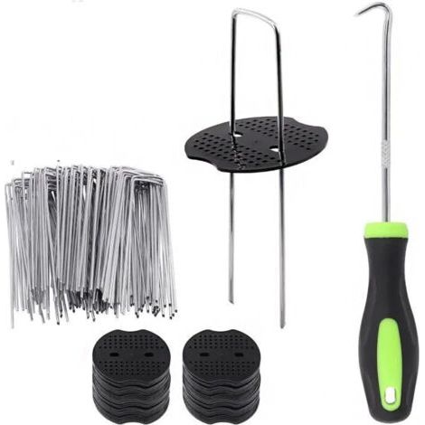 ALLIANDISKit de 101 agrafes pour piquets de jardin, 50 agrafes de paysage en forme de U de 15 cm, couverture de sol, gazon artificiel