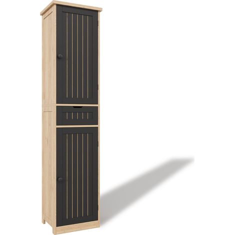 Armoire de cuisine 170×40×30 cm avec 2 portes, 1 tiroir et étagères réglables en MDF (1/5)