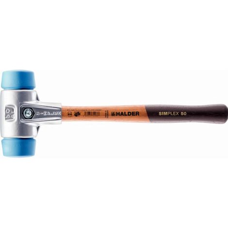 HALDER SIMPLEX Mazza in TPE con corpo in alluminio e impugnatura in legno - D=40 mm - 3101.040