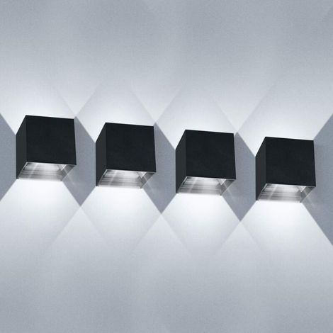 Applique Murale Interieur LED 10W 4 Pack Applique Murale Exterieur Étanche IP65 Angle de Faisceau réglable Aplique Mural Moderne Blanc Froid 6000K (1/5)