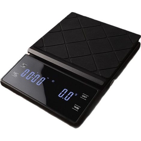 Balance de cuisine numérique 3 kg/0,1 g avec minuteur, en acier inoxydable étanche, idéale pour le barbecue, la pâtisserie et la cuisine maison. Écran LCD rétroéclairé, conversion multi-unités.