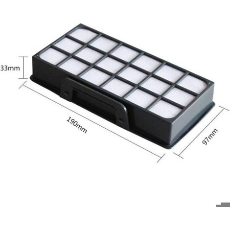 Kit De Filtres - Filtre HEPA + Éponge Lavable - Pour Aspirateur Cyclonique - 190x97x33 mm Et Ø170 mm - 2 Pièces (1/4)