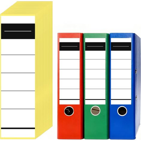 50 étiquettes autocollantes pour dos de classeur, 19 x 5,4 cm, étiquettes autocollantes pour classeurs, dos classeur, inscriptibles (1/5)