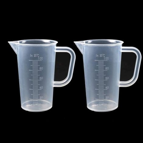 Verre Doseur 2 Pc Plastique Verre Doseur Cuisine Tasses à Mesurer 100ml Résine époxy Transparent Doseurs pour Laboratoire et Cuisine Passe au Lave-Vaisselle (1/5)