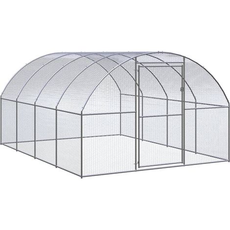 Outdoor-Hühnerstall 3x4x2 m Verzinkter Stahl