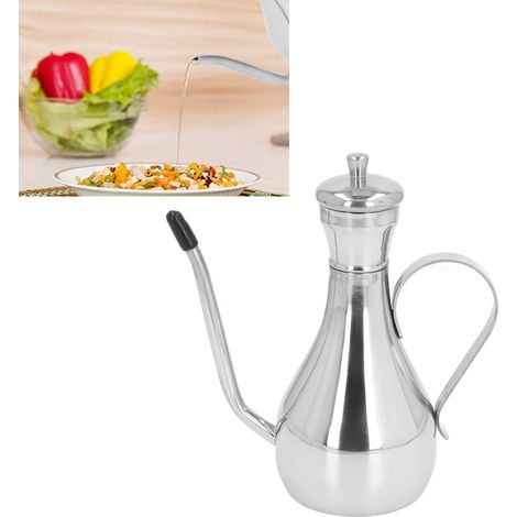 Bouteille d'huile d'olive en acier inoxydable 304, pot à vinaigre pour la cuisine, bouteille pour sauce soja et assaisonnement, 350 ml (1/5)