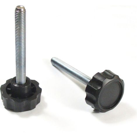 Ajile – Bouton Molette de Manœuvre, Serrage - Tige Filetée Diamètre 32 mm (M8) et Longueur 60 mm en Acier Zingué (1/2)