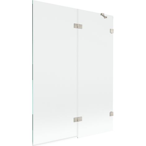 Paroi de baignoire Mexen Lunar deux volets droite 130 x 150 cm, transparent, nickel brossé - 897-130-100-97-00-P (1/5)