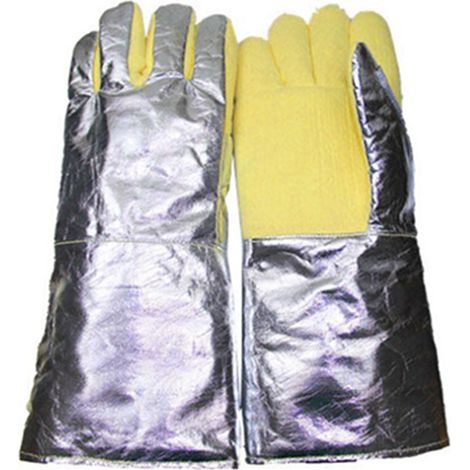 Gants Anbaili ABL-S52136cm en tissu aramide à tissage dense, résistants aux hautes températures (500 degrés), avec dos en feuille d'aluminium pour l'isolation thermique et la protection contre les brû (1/5)
