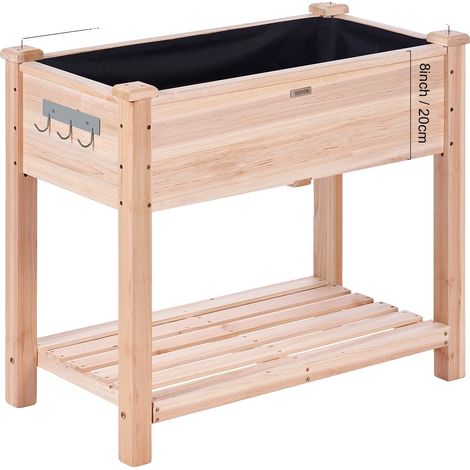 Jardinera elevada, construcción de madera resistente, tipo A (1/2)