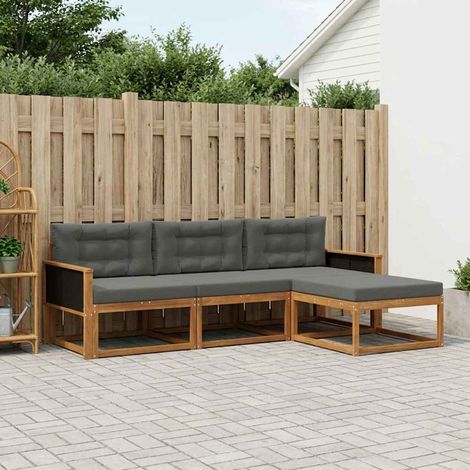 vidaXL Outdoor-Sofagarnitur mit Kissen 4 pcs Natur und Anthrazit (1/5)