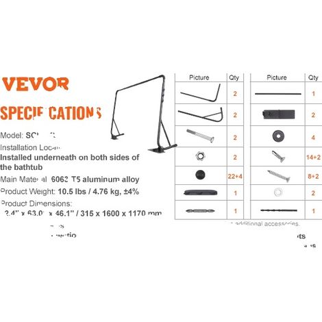 Lève-Couverture de Spa, Installation Facile, Hauteur Ajustable, 12.4inch (1/2)