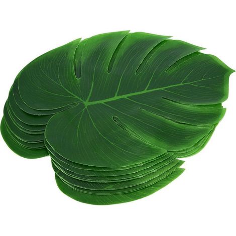 Décor de Table en feuille de Monstera, 12 pièces, décoration murale familiale, fausse fleur (1/5)