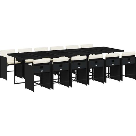 Maison Exclusive - Set comedor de jardín con cojines 13 pzas ratá (1/5)