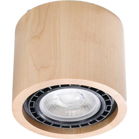 Lámparas de techo Basic madera natural madera 1xGU10  14cm Sollux (1/5)