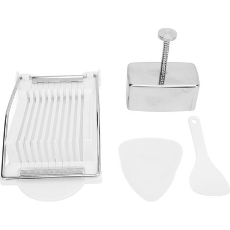 Set composto da pressa per musubi, taglia uova e stampo per riso per sushi, onigiri e musubi. (1/5)