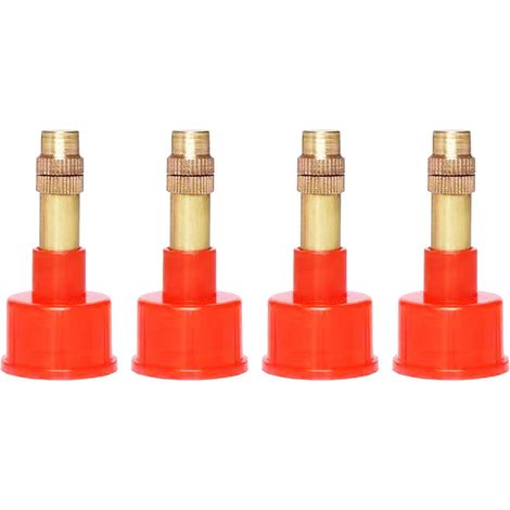 Lot de 4 buses pulvérisation pompe jardin, buse rechange en laiton, bouchon pulvérisateur à pression 16 mm, tête montage filetée ID pour brumisateur manuel 2 Rouge 20mm/0.78" for 0.8-1.5L (1/5)