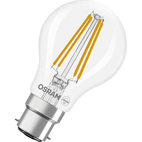 OSRAM Lampe LED  Filament Star A60 forme d'ampoule 5,9 W 865, 6500 K lumière du jour, B22d, claire, 806 lm, angle de faisceau 300°