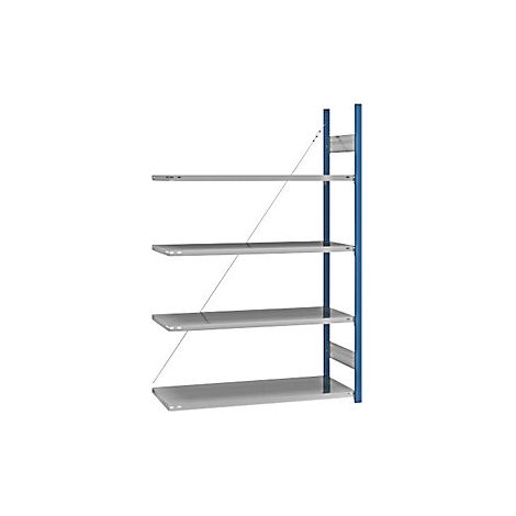 eurokraft pro  Scaffale a innesto a ripiani  blu / zincato 