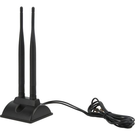 Antenne WiFi Bi-Bande 2,4GHz/5,8GHz 6dBi avec Base à Ventouse RG174 pour Routeur Maison Intelligente (1/5)