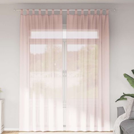 Voile Vorhänge mit Schlaufen 2 Stk. Hellrosa 140x260 cm