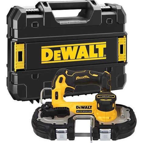 Dewalt – Scie à ruban 18V – Moteur brushless 530W – Vitesse variable 5 réglages – Capacité de coupe 86 mm pour tubes et conduits