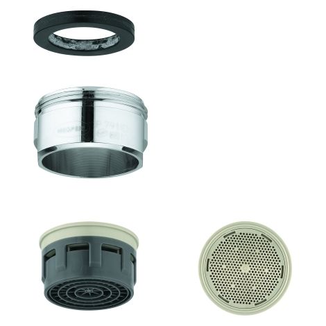 Grohe Mousseur-Strahlregler, Außengewinde M24x1, Durchflussklasse D, 34,8-37,8l/min bei 3 bar, Chrom, 13941000 (1/4)