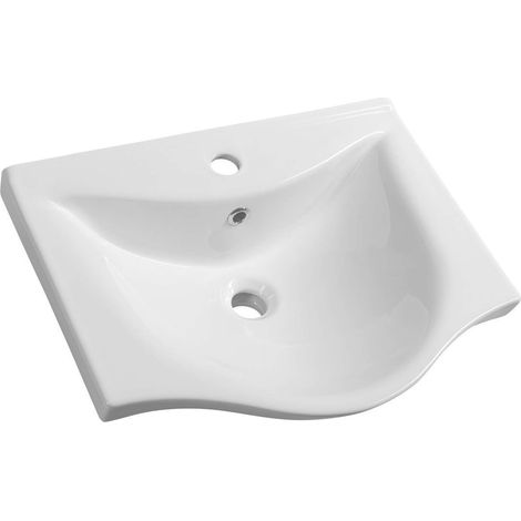 Aqualine Zara - Mueble lavabo 54x45 cm, con rebosadero, agujero para grifo, blanco 10055 (1/4)