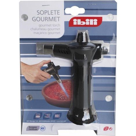 Ibili Soplete Gourmet Luxe negro plata caramelización