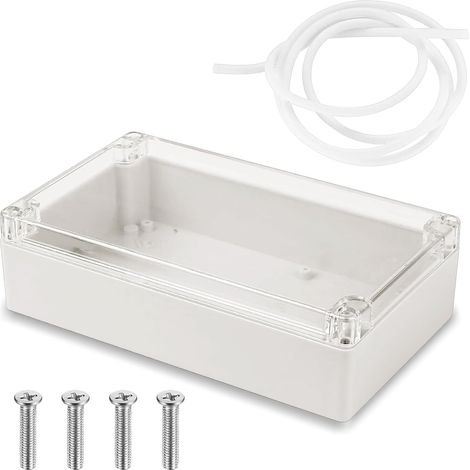 Boîtier vide étanche IP65, 1 boîte électronique, 200 x 120 x 75 mm, boîtier en plastique avec couvercle transparent, boîtier de projet universel, boîte de jonction (1/5)