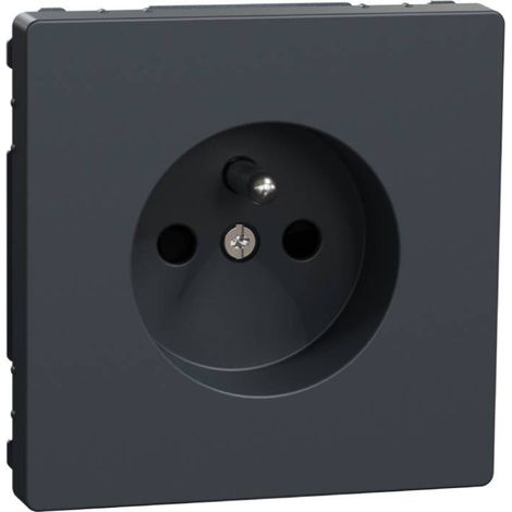 Prise de courant 2P+T D-Life Schneider - Mécanisme + Enjoliveur - Anthracite (1/5)