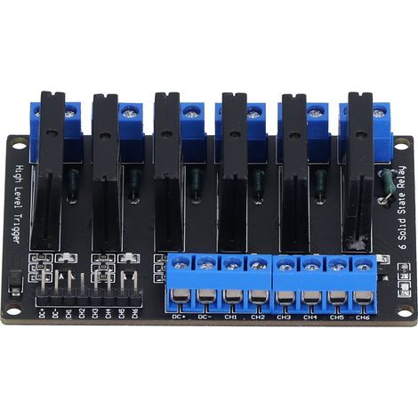 6-Kanal-Hochspannungs-Halbleiterrelaismodul, DC-Triggerung mit 5V-, 12V- und 24V-Sicherung (1/5)