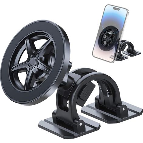 Support magnétique de téléphone portable pour voiture - Support rotatif à 360° - Support magnétique pour téléphone portable - Universel pour miroir, tableau de bord, pare-brise avant (1/5)