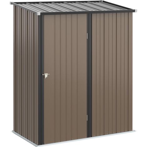 Abri de jardin en Acciaio porte Attrezzi con Catenaccio, 161,5x94,5x196cm, marron (1/5)