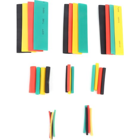 Ensemble de 328 gaines thermorétractables, 4 couleurs (jaune, noir, rouge, vert) pour composants électroniques (1/5)