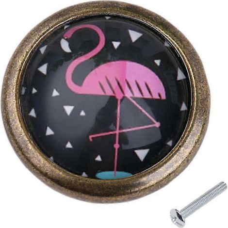 Bouton décoratif en alliage de zinc, motif flamants roses, un trou, pour la décoration de cuisine-4 (1/5)