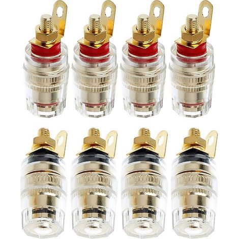 Conector banana de 4 mm, conector banana hembra, bloque de terminales hembra para altavoz, toma chapada en oro, paquete de 8 unidades (1/5)