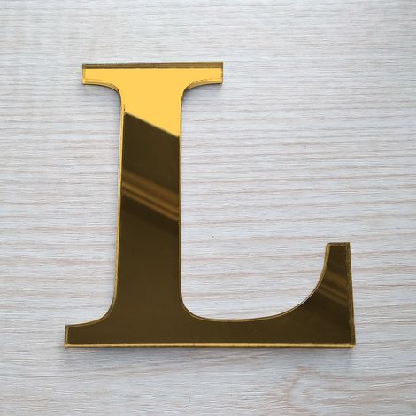 Lettre Miroir Or Décorative Plexiglass.- L - 10 cm