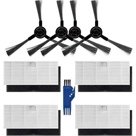 Pair Accessoires pour aspirateur robot Ultenic D5s Pro / D5s Series, kit d'accessoires, brosses latérales, filtre HEPA (1/3)