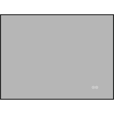 Specchio bagno LED 70x50 cm argento con cornice in alluminio, antiappannamento e dimmer - CHICFURN (1/5)