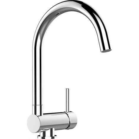 Mitigeur de cuisine rabattable 60mm – Bec pivotant 360° – Cartouche céramique Ø 35mm – Chromé pour évier sous fenêtre – Vizio (1/5)