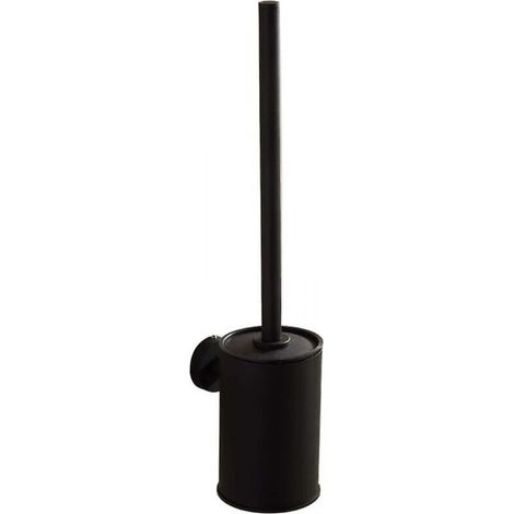 Brosse de toilette suspendue, brosse de toilette murale, noire, acier inoxydable 304