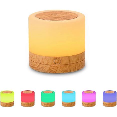 Lampe de chevet tactile LED à intensité variable Starlight - Veilleuse avec minuterie - Changement de couleur RGB - Lampe de table pour chambre (1/5)