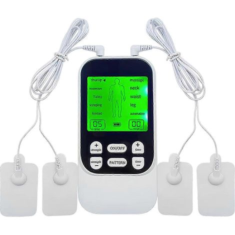 Appareil TENS portable pour soulager les douleurs dorsales, stimulateur musculaire EMS, appareil de relaxation corporelle complète pour une utilisation à domicile (blanc). (1/5)