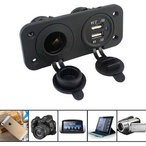 Double prise USB 12V pour voiture – Chargeur allume-cigare compact et puissant (1/5)