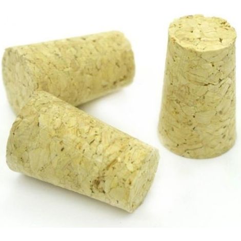 Trade Shop - Set 3 Pezzi Tappi Sughero A Forma Di Cono Per Bottiglie Di Birra -
